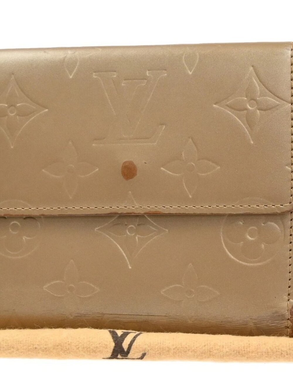 LOUIS VUITTON Porte Monnaie Billets Wallet Monogram Mat Gold BE M65117 67KD037